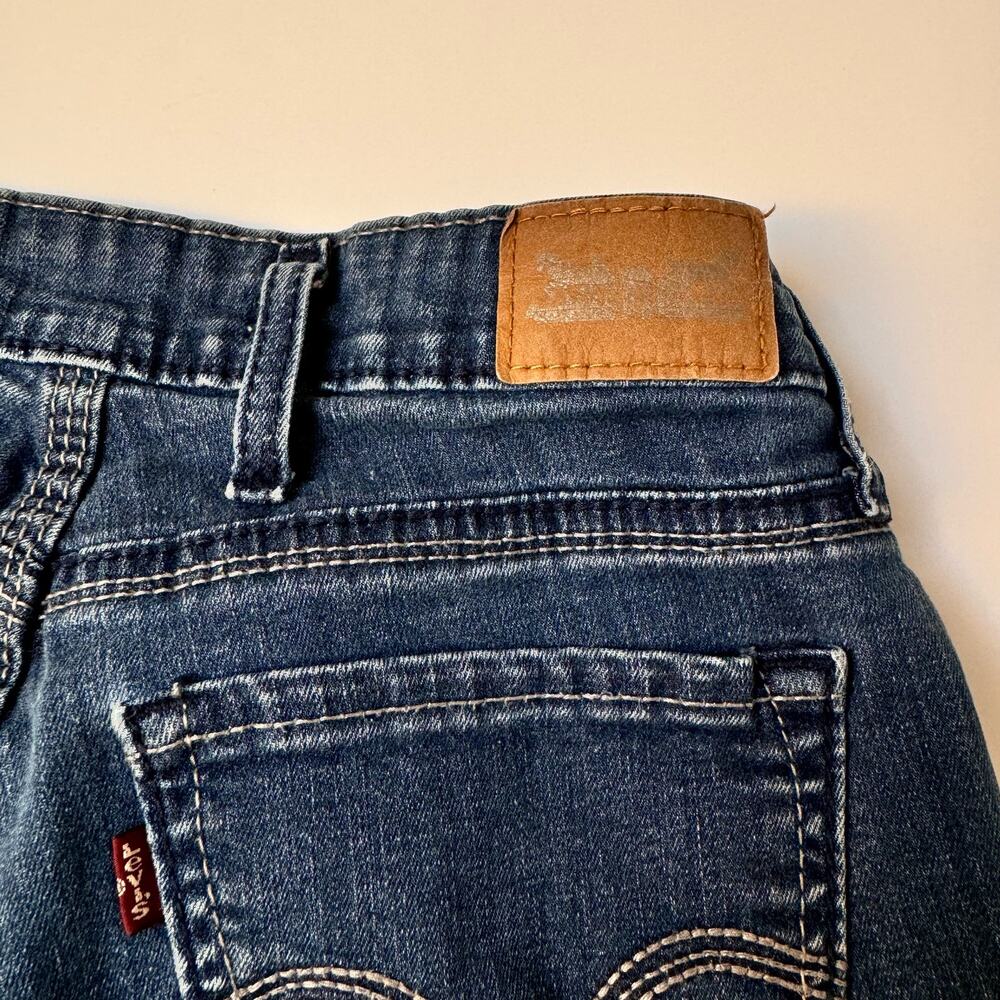Levi's Cotton Boyfriend Capri Mid Rise Dark Wash Stretch Denim Jeans Women's 8 - Picture 10 of 11